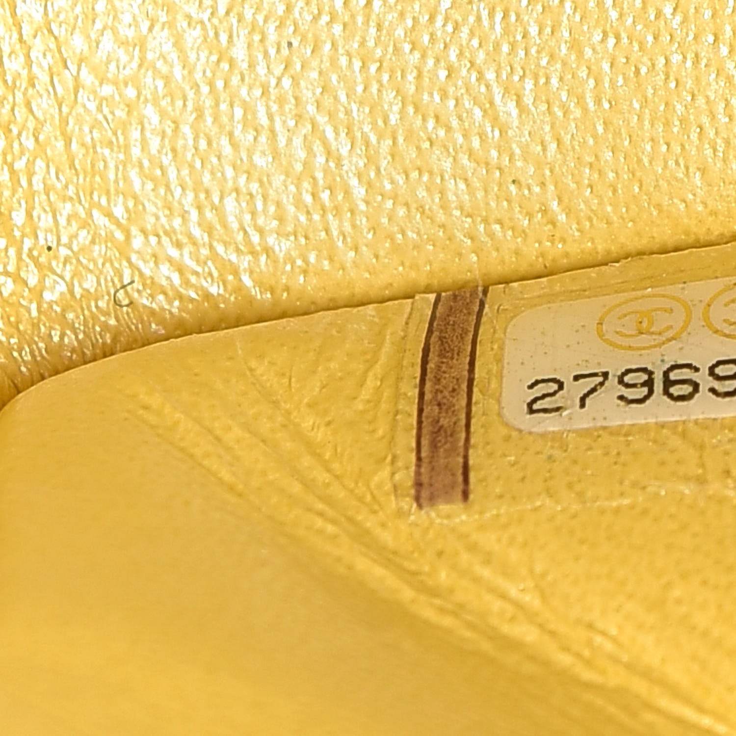Chanel Iridescent Caviar Quilted Medium Double Flap Yellow 9 of 10