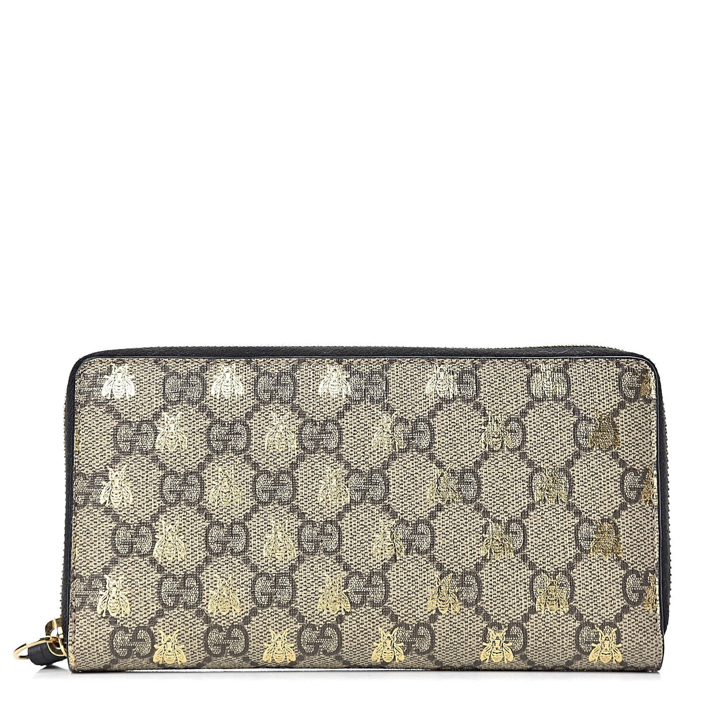 GG Supreme Monogram Bees Zip Around Wallet