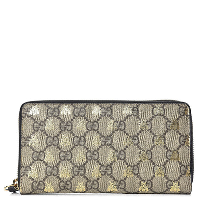 Gucci GG Supreme Monogram Bees Zip Around Wallet 1 of 7