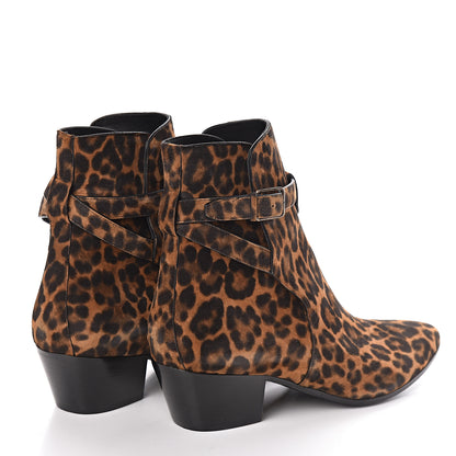 Saint Laurent Suede Blake Ankle Boots 39.5 Leopard 4 of 8