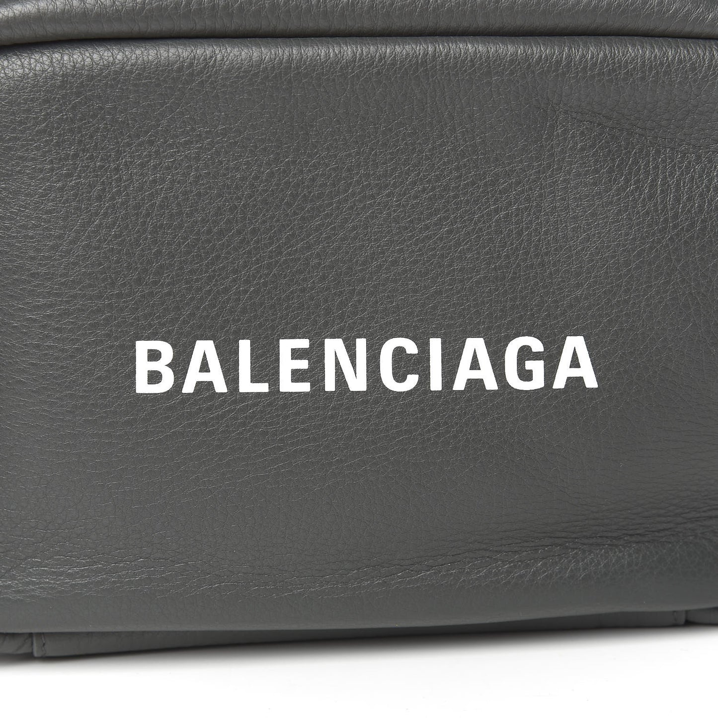 Smooth Calfskin Logo S Everyday Camera Bag Gris Fossile White