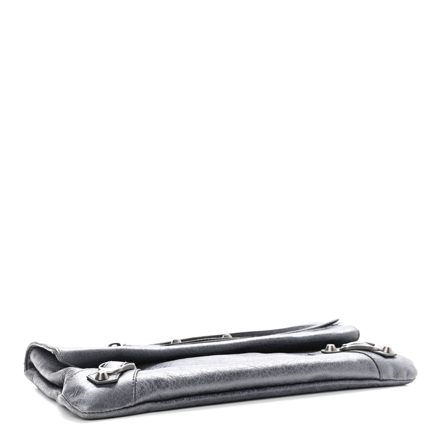 Metallic Agneau Envelope Clutch Anthracite