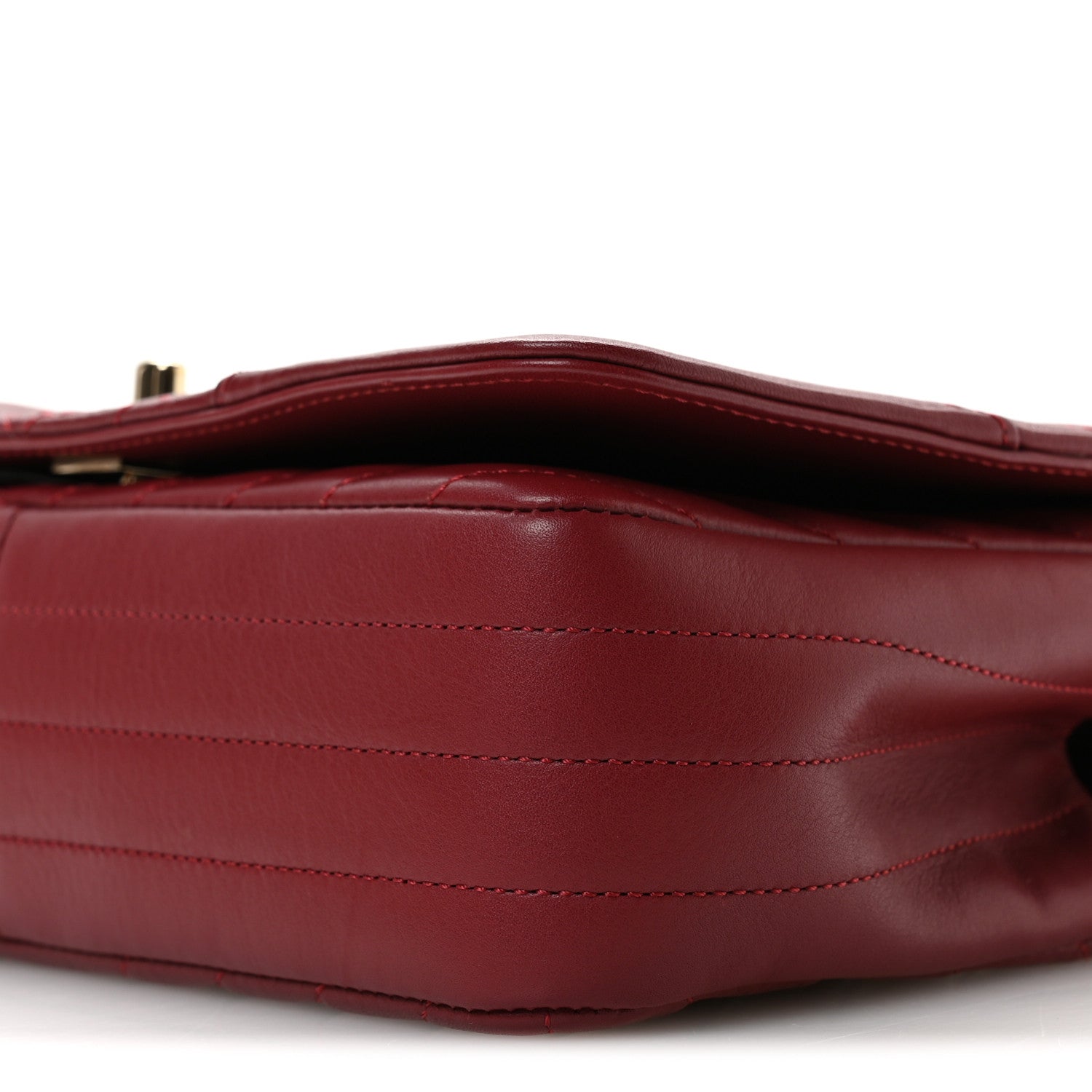 Chanel Calfskin Chevron Quilted Small Statement Flap Burgundy 10 of 11