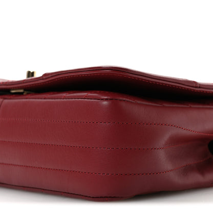 Chanel Calfskin Chevron Quilted Small Statement Flap Burgundy 10 of 11