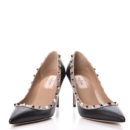 Valentino Garavani Calfskin Rockstud 85mm Pumps 37 Black Poudre 6 of 13