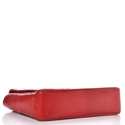 Chanel Lambskin Vertical Quilt Jumbo Single Flap Red 5 of 12