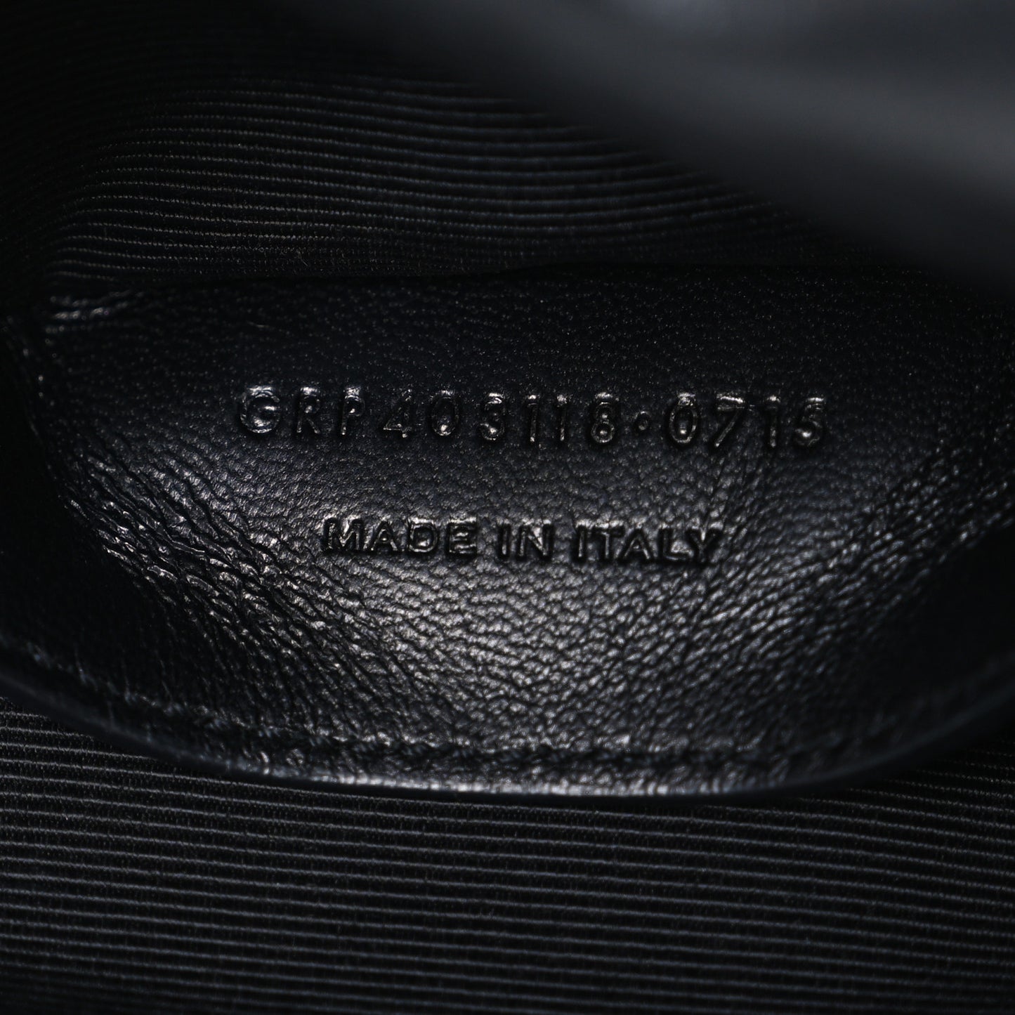 Grained Calfskin Matelasse Chevron Medium Monogram Chain Bag Black