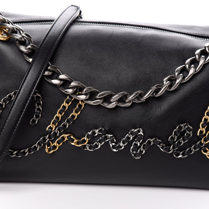 Chanel Calfskin Chain 20s Signature Hobo Black 8 of 11