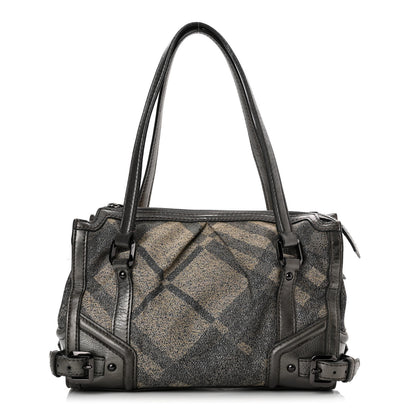 Burberry Shimmer Check Degrade Small Pilgrim Satchel Pewter 1 of 15