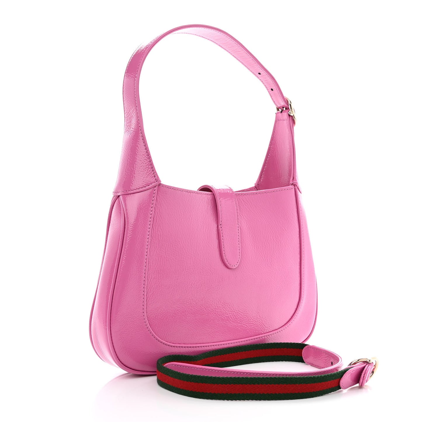 Patent Calfskin Small Jackie Shoulder Bag Pink