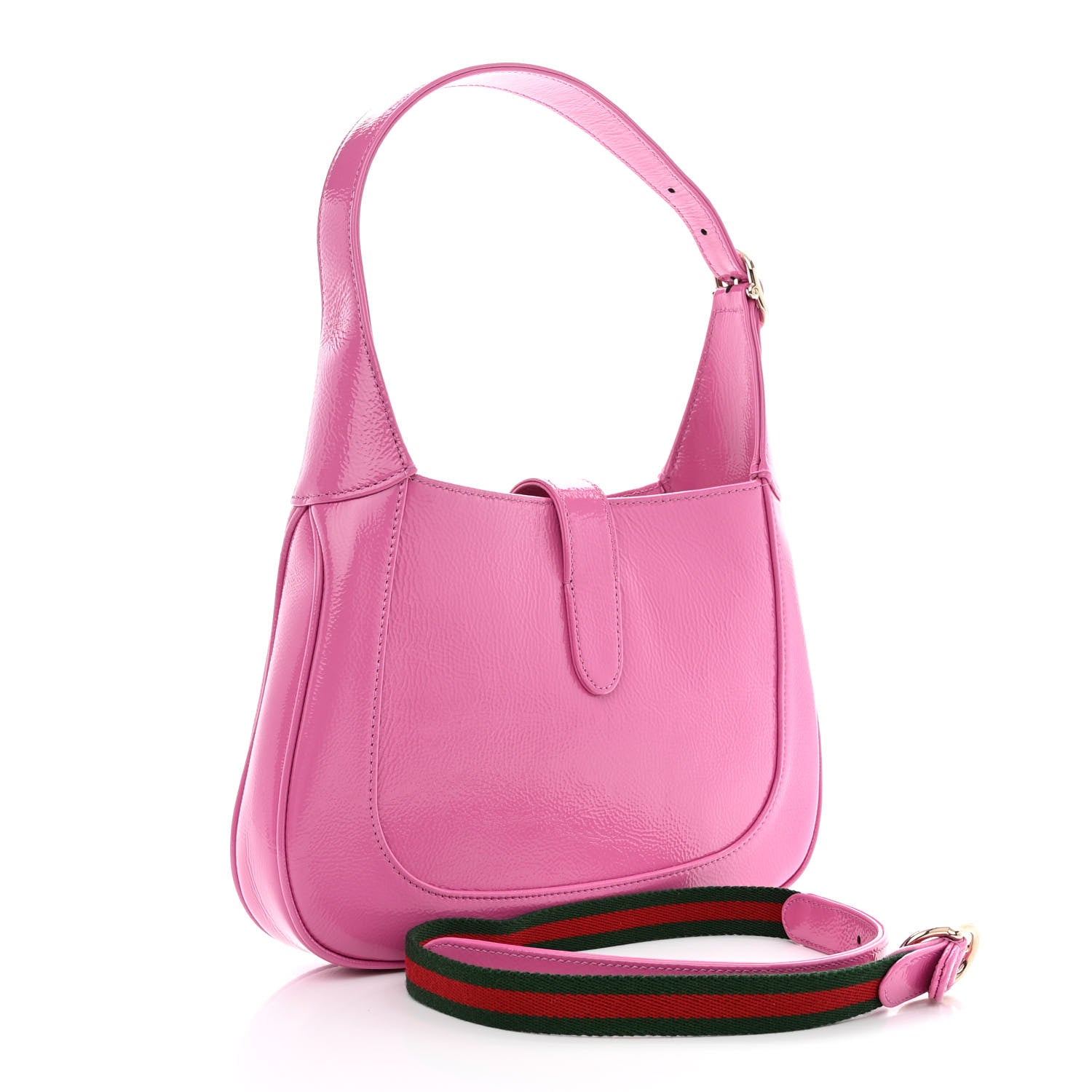 Gucci Patent Calfskin Small Jackie Shoulder Bag Pink 3 of 10