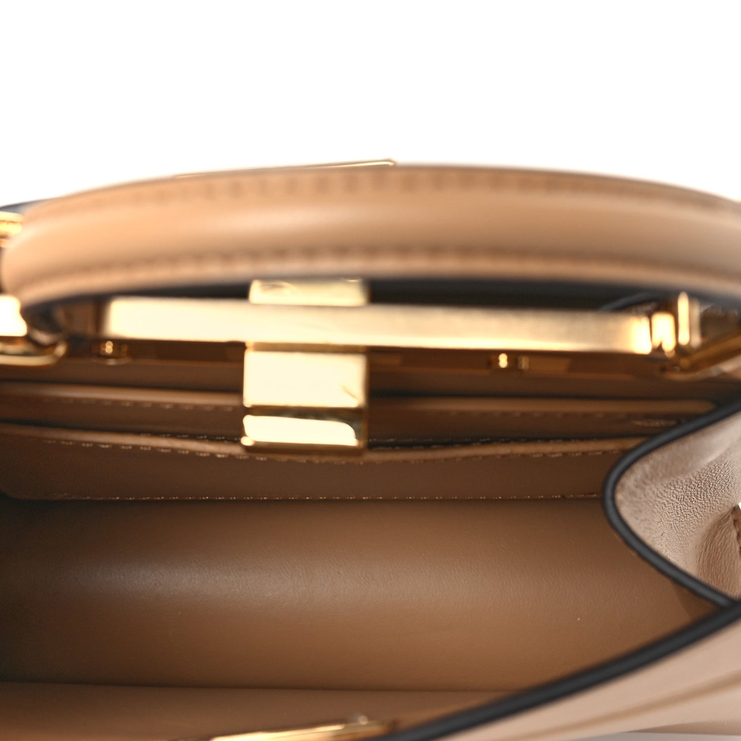 Shiny Nappa Petite Peekaboo I SEE U Satchel Miele Scuro