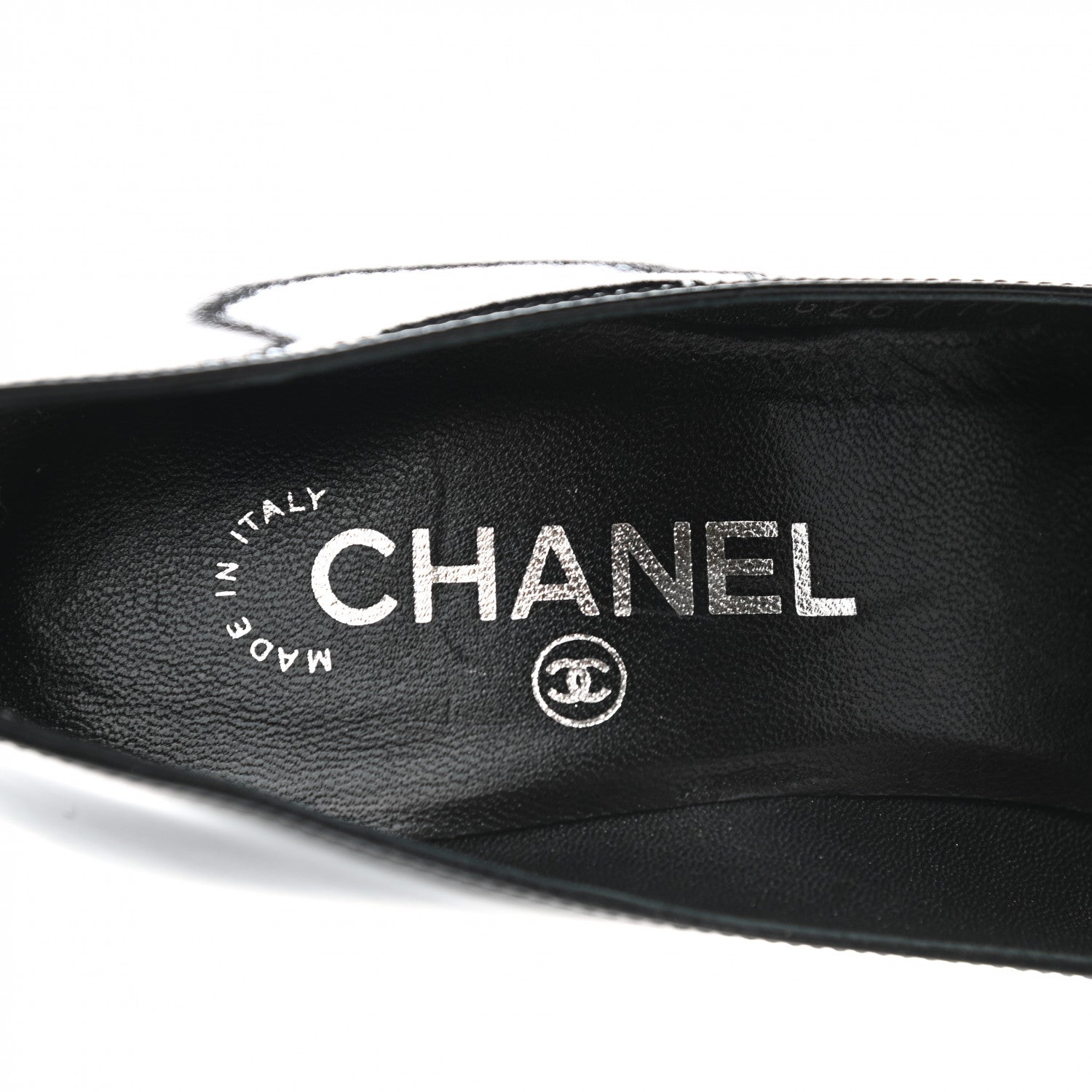 Chanel Patent Glitter Cap Toe Pumps 37 Black 7 of 12