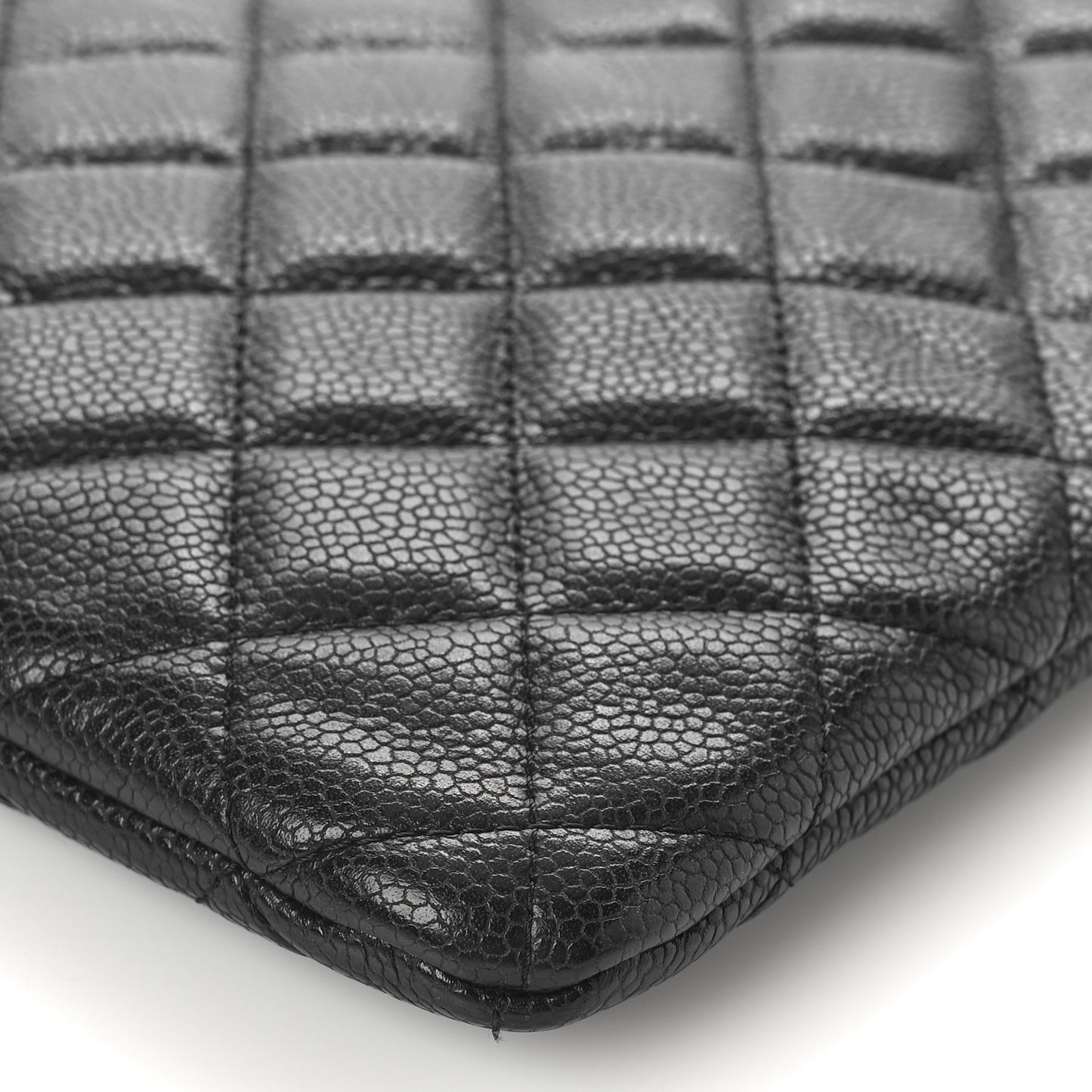 Caviar Quilted Large Cosmetic Case Black