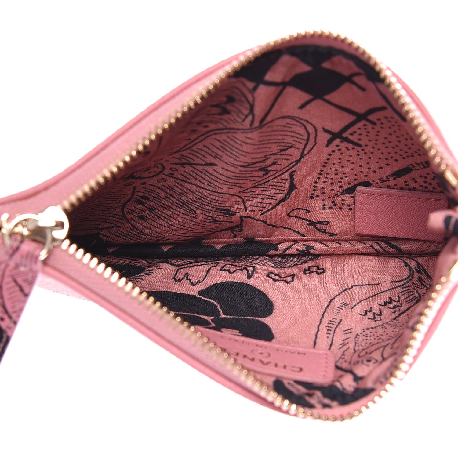 Chanel Goatskin Small CC Clover Cosmetic Case Pink 5 of 7
