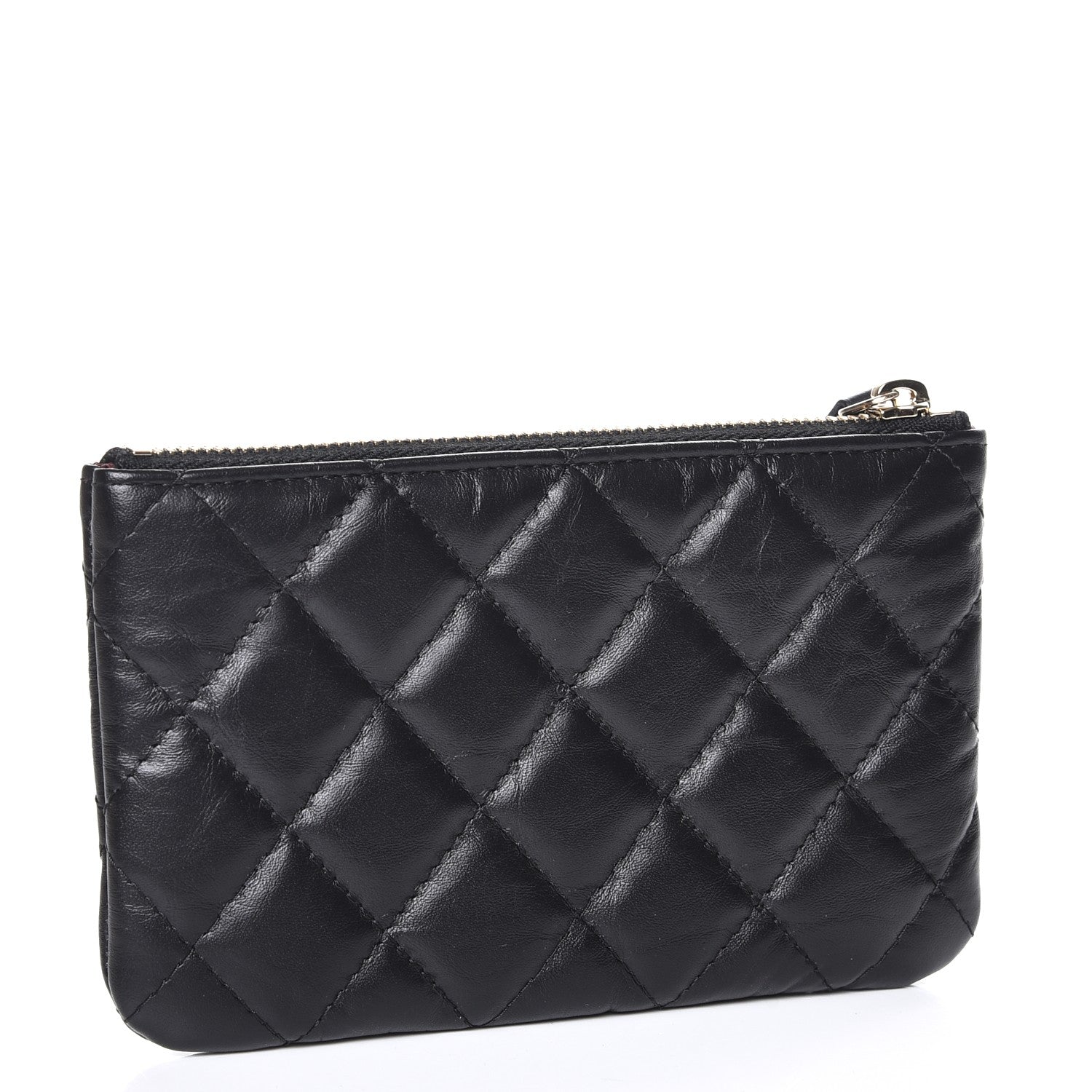Chanel Aged Calfskin Quilted Small Lucky Charms Cosmetic Case Black 3 of 8