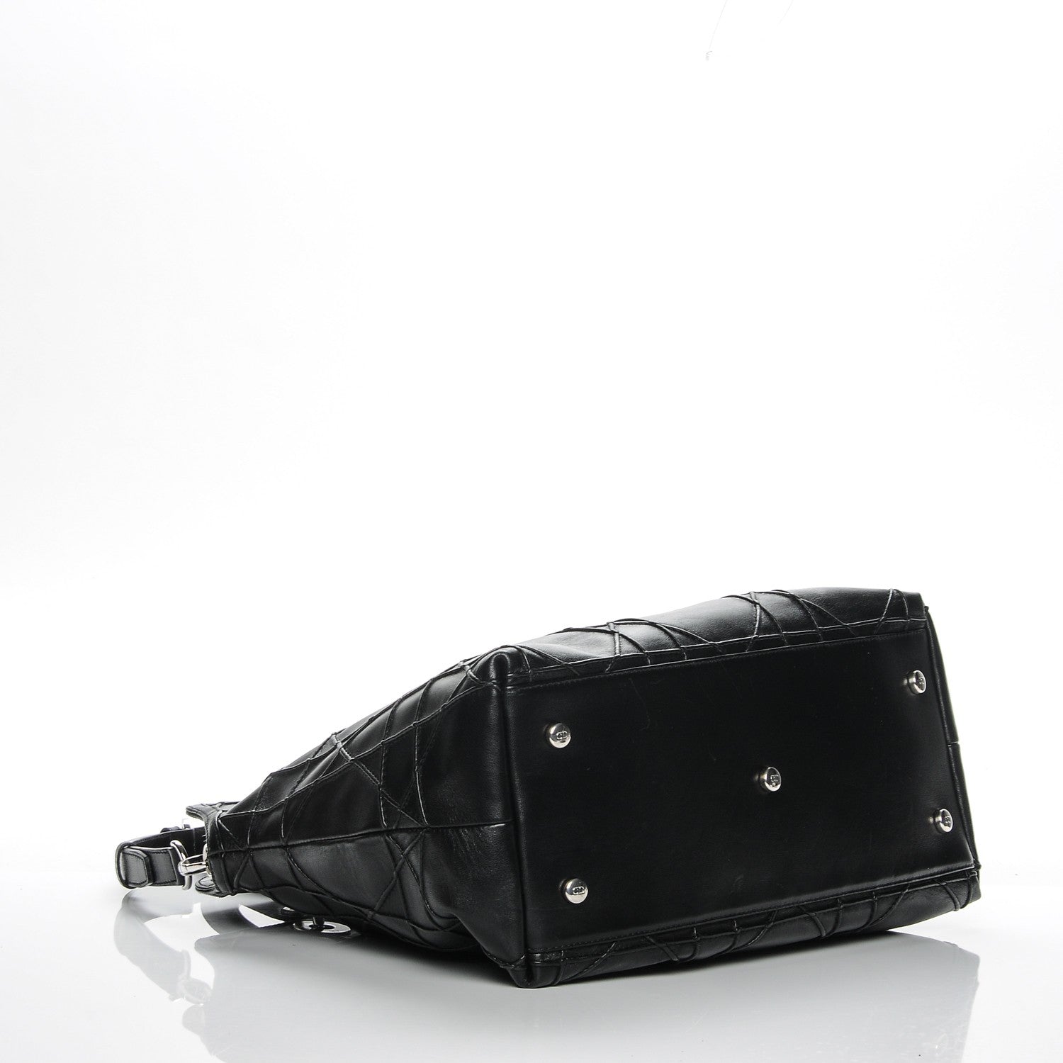 Christian Dior Lambskin Cannage Medium Granville Tote Black 4 of 8