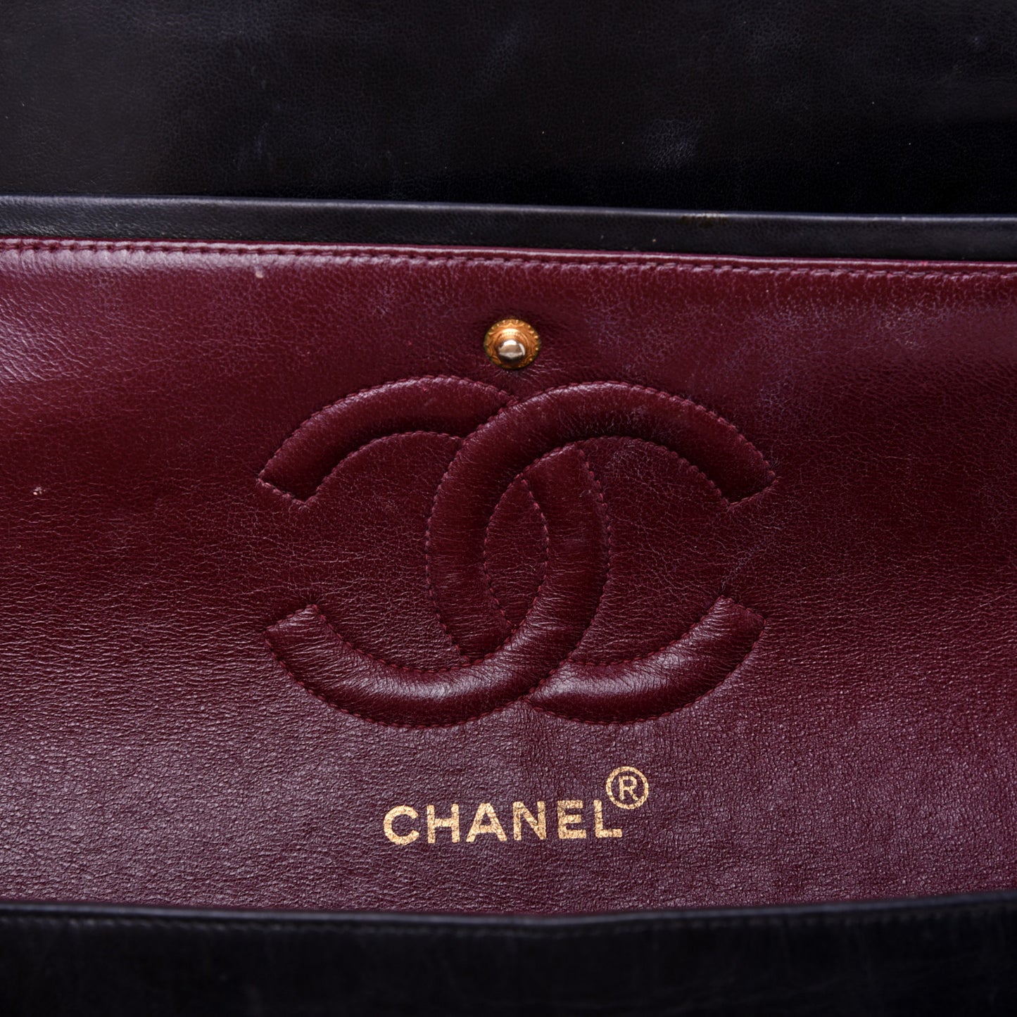 Lambskin Quilted Medium Double Flap Black