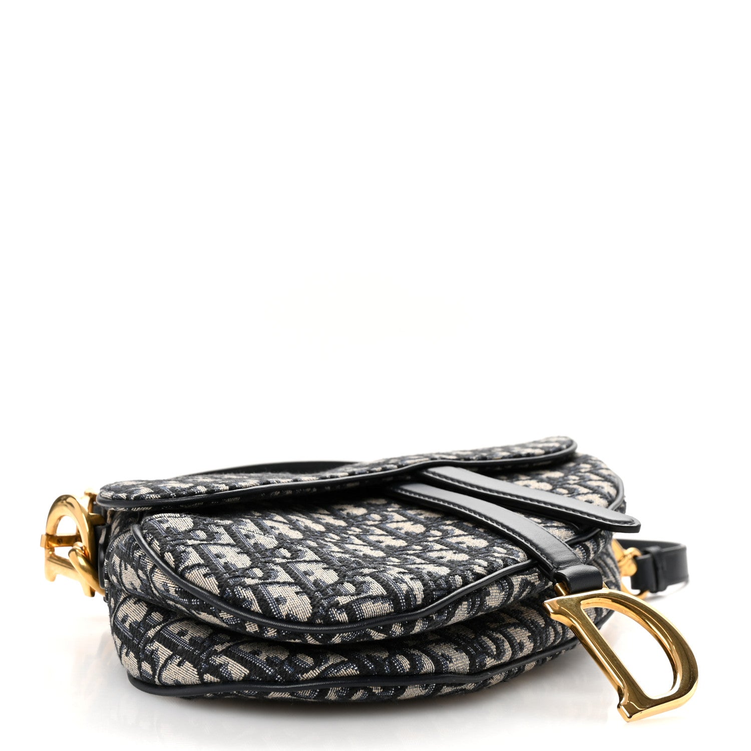 Christian Dior Oblique Saddle Bag With Strap Blue 4 of 10