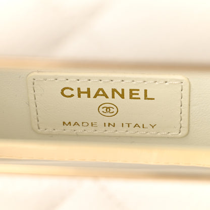 Chanel Caviar Quilted Evening Box Bag White 6 of 10