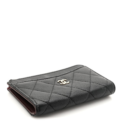 Chanel Caviar Quilted CC Zip Around Card Holder Black 4 of 7