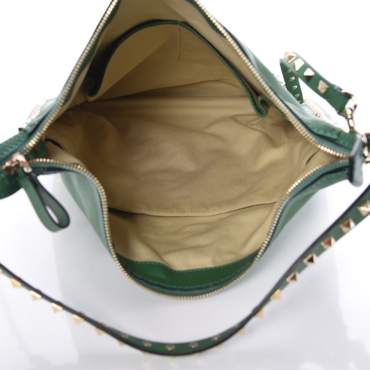 Vitello Small Rockstud Hobo Green
