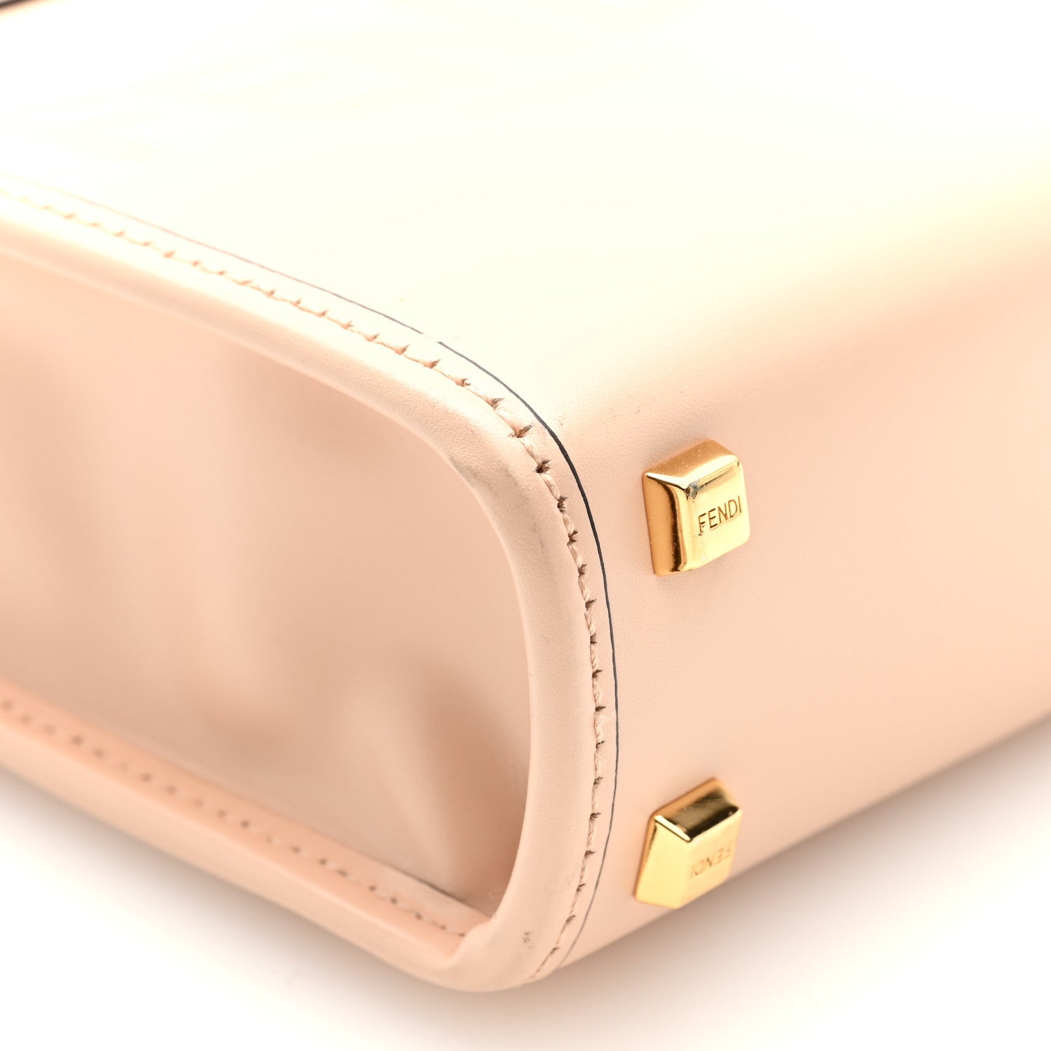 Fendi Vitello King Plexiglass Logo Embossed Mini Fendi Sunshine Shopper Tote Light Rose 9 of 10