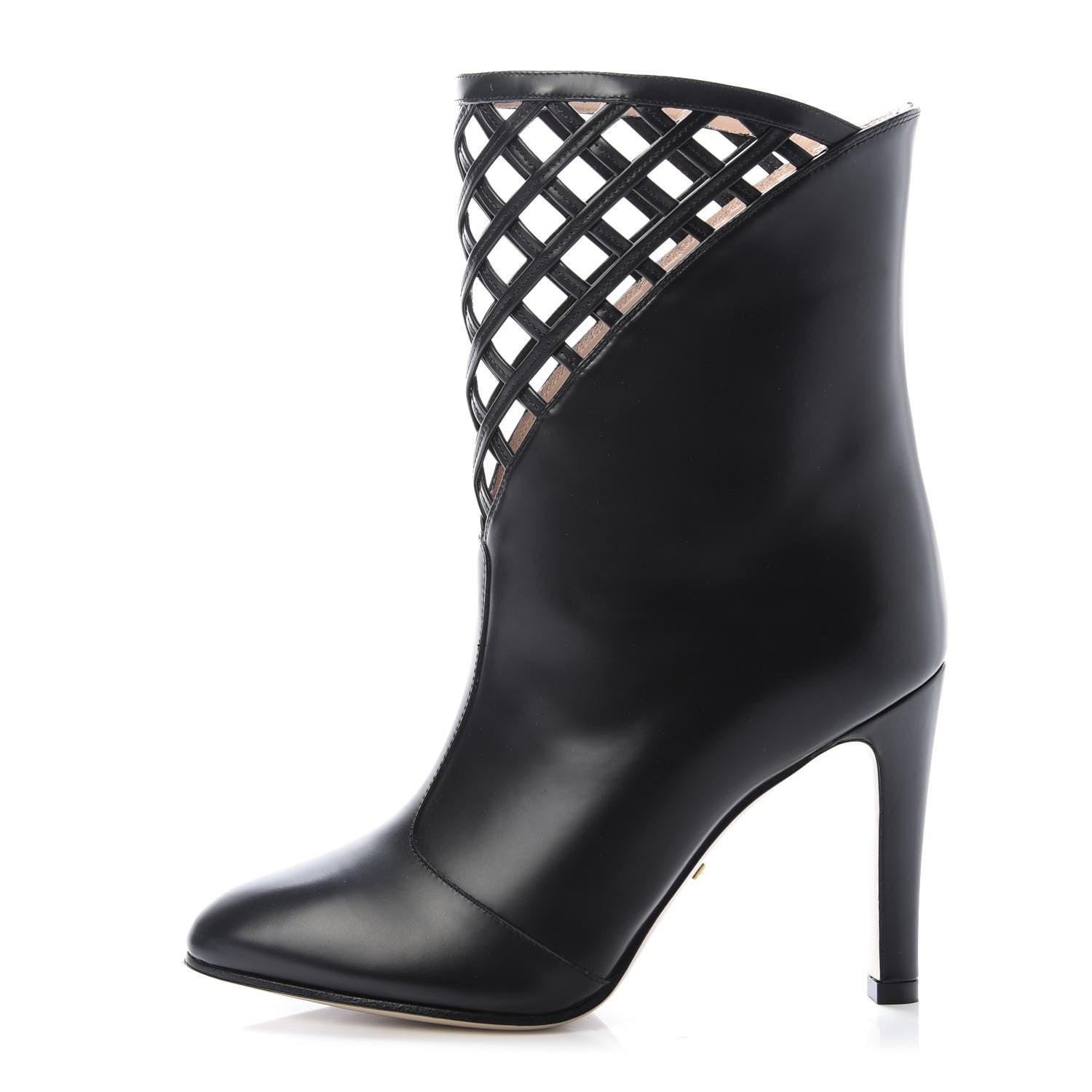 Gucci Plume Calfskin Damir Lattice Cutout Boots 36 Black 1 of 10