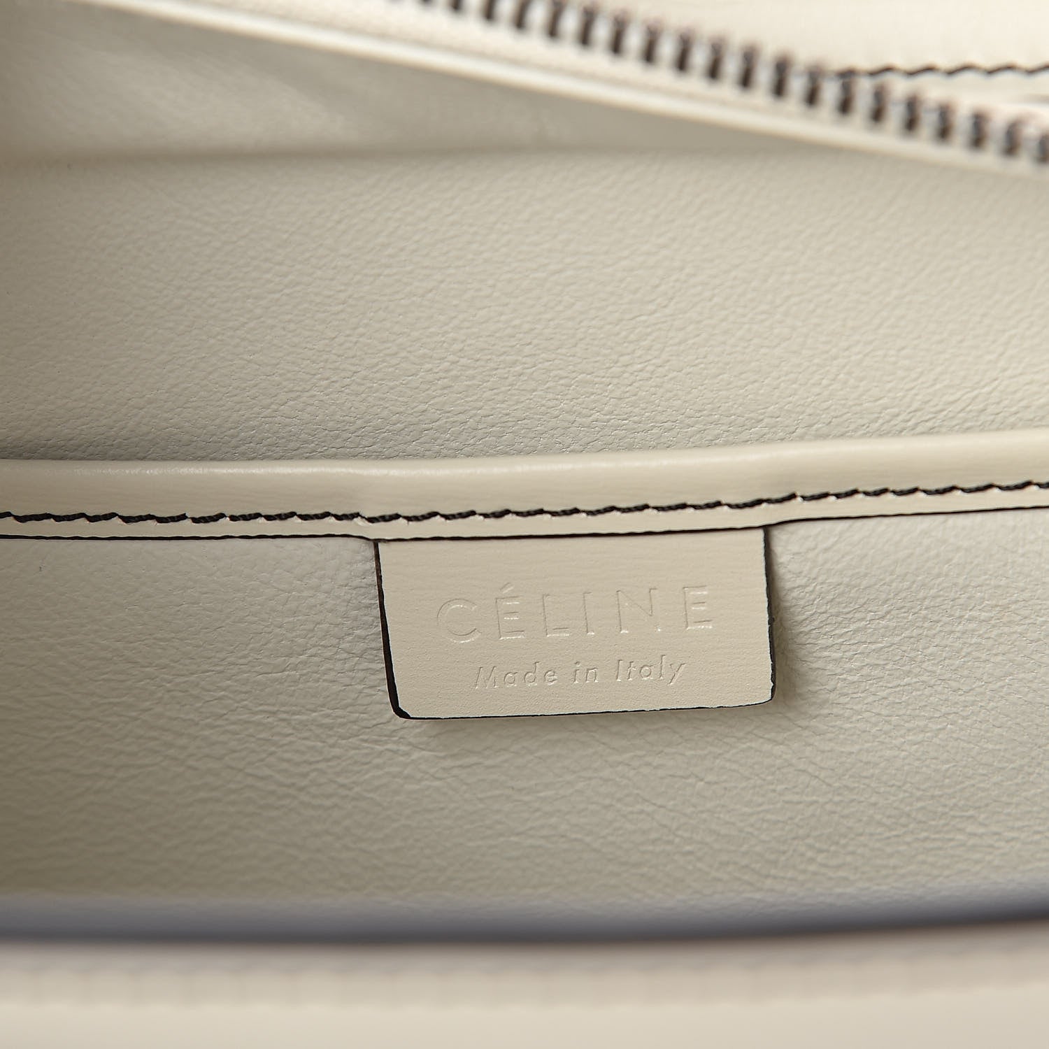 Celine Satin Calfskin Nano Debossed Luggage White 6 of 9