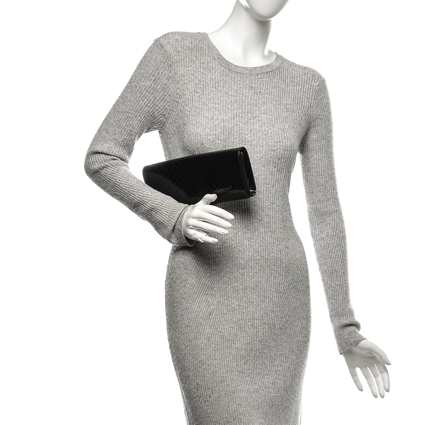 Patent Microguccissima Small Broadway Clutch Black