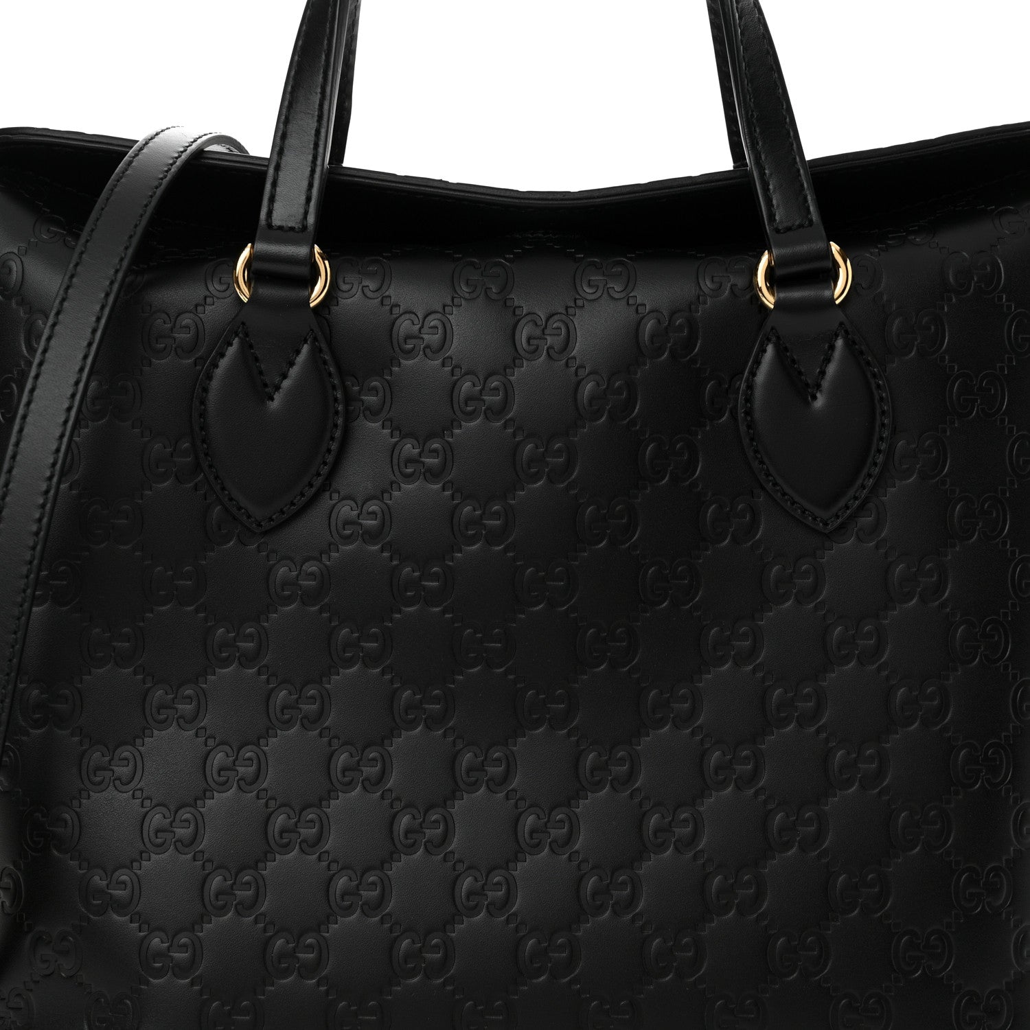 Gucci Guccissima Linea A Foldover Tote Black 8 of 11