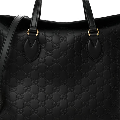 Gucci Guccissima Linea A Foldover Tote Black 8 of 11