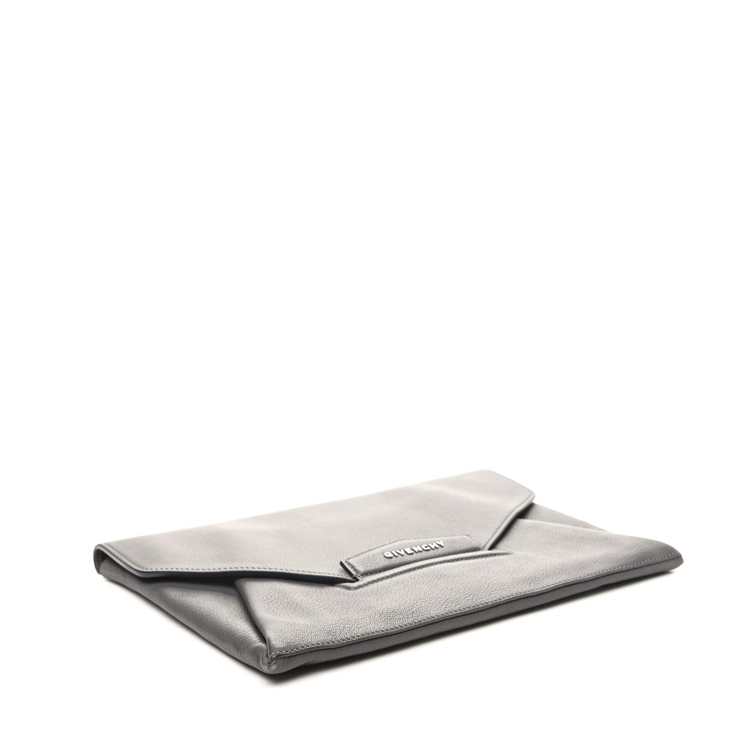 Sugar Goatskin Medium Antigona Envelope Clutch Grey