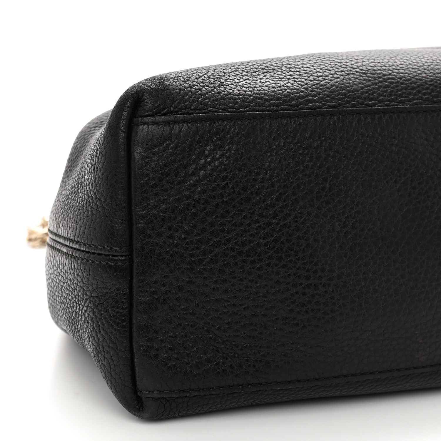 Gucci Pebbled Calfskin Medium Soho Chain Shoulder Bag Black 9 of 14