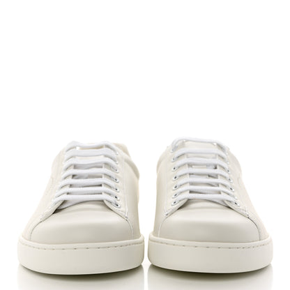 Gucci Calfskin Interlocking G Perforated Mens Ace Sneakers 8 White Grey Sky 2 of 8