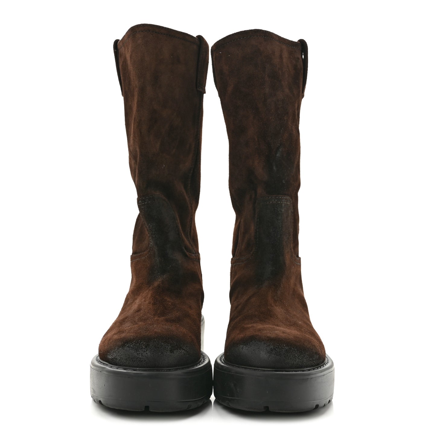 Vintage Effect Suede Mid Calf Boots 39.5 Morro