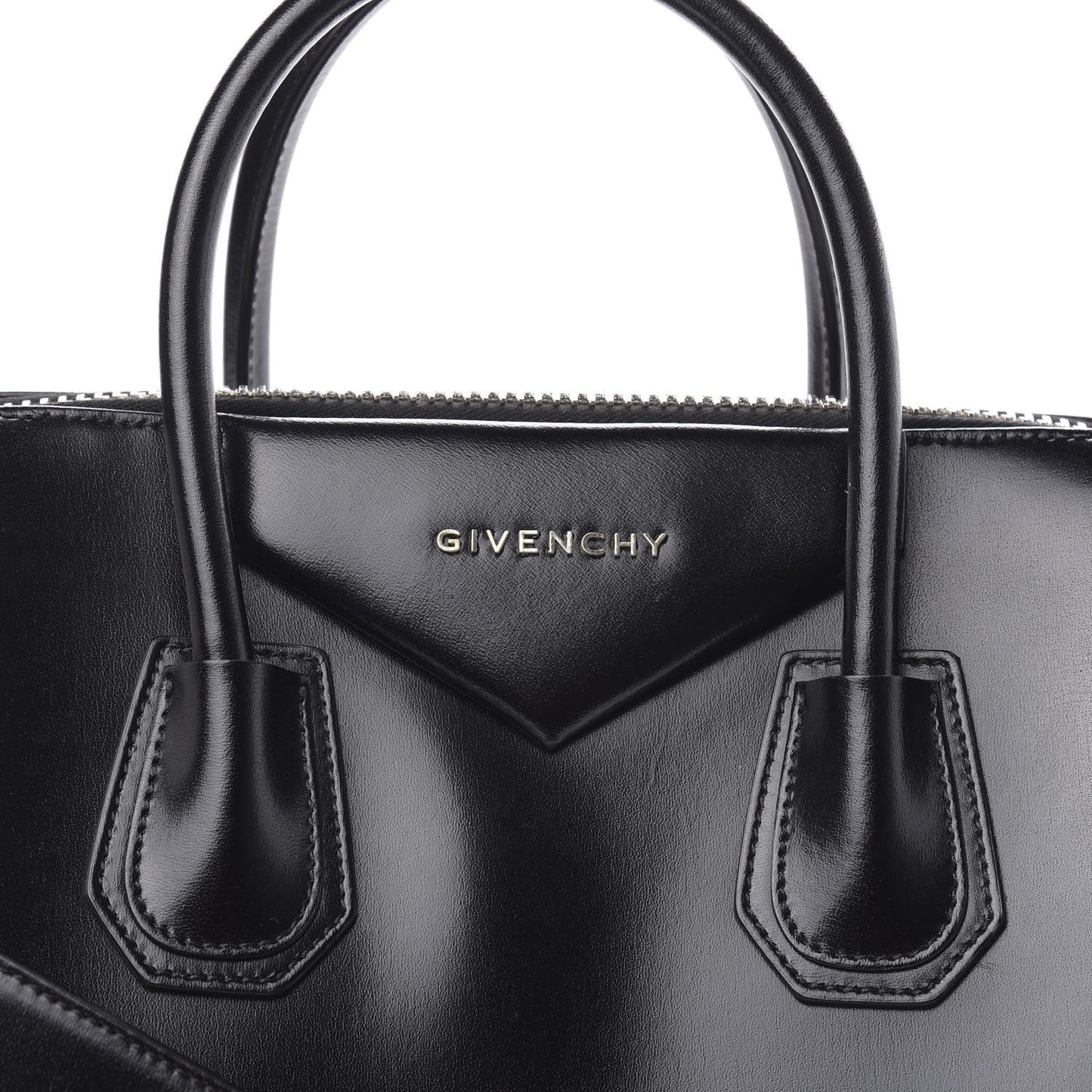 Shiny Lord Calfskin Medium Antigona Black
