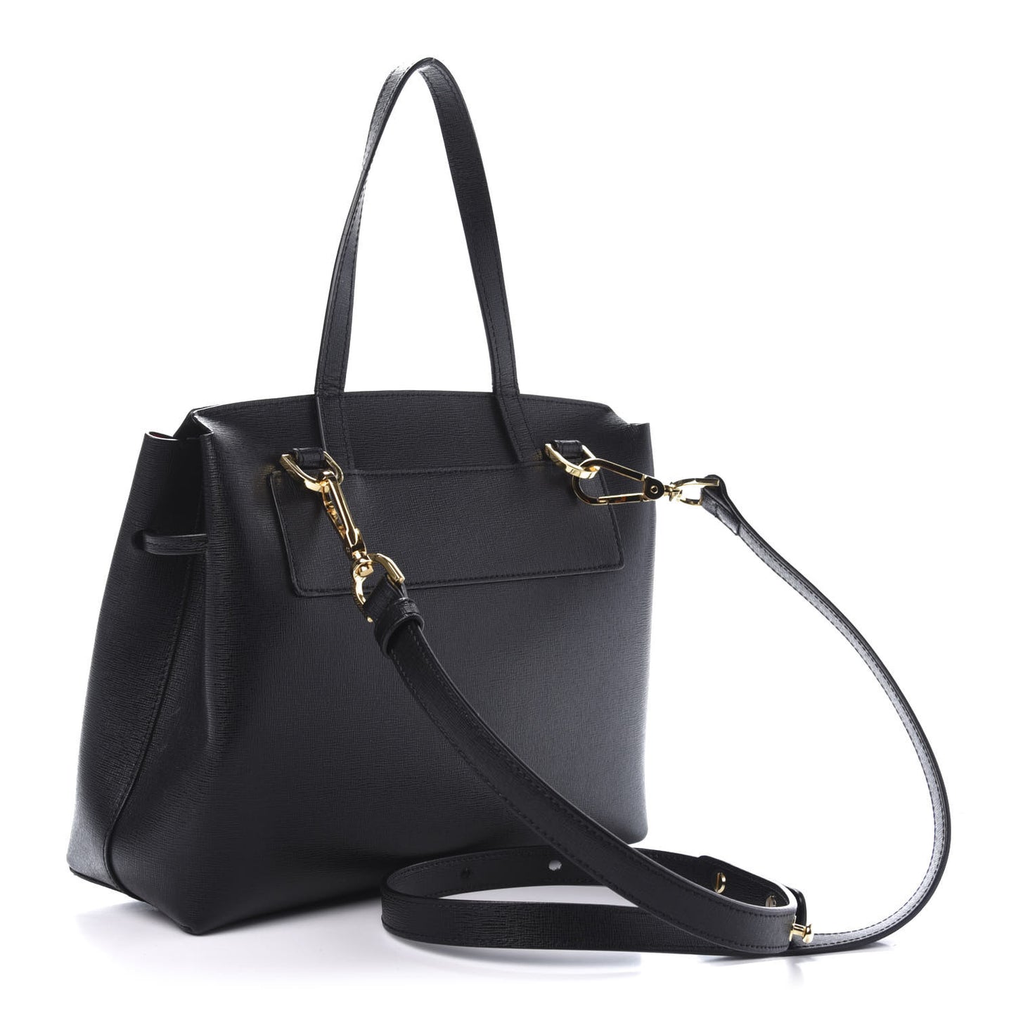 Saffiano Mini Lady Bag Black Flamma