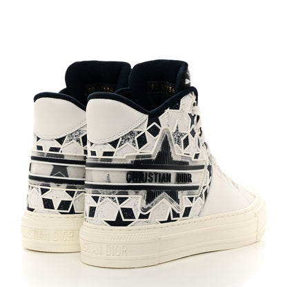 Christian Dior Canvas Embroidered Womens Walk'n' Dior Star High Top Sneakers 36 White Navy 4 of 8