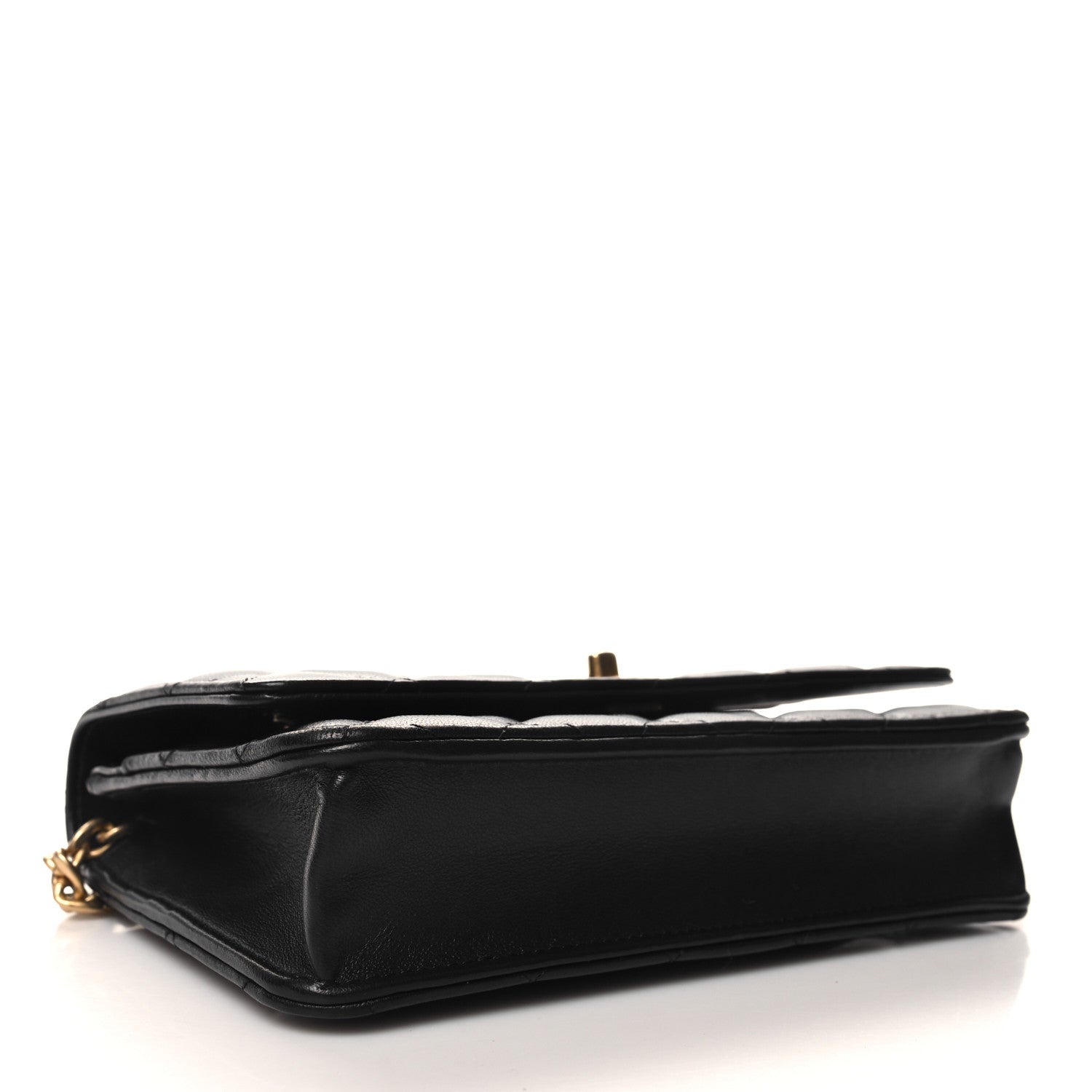 Chanel Lambskin Quilted Sweet Camellia Wallet On Chain WOC Black 4 of 12