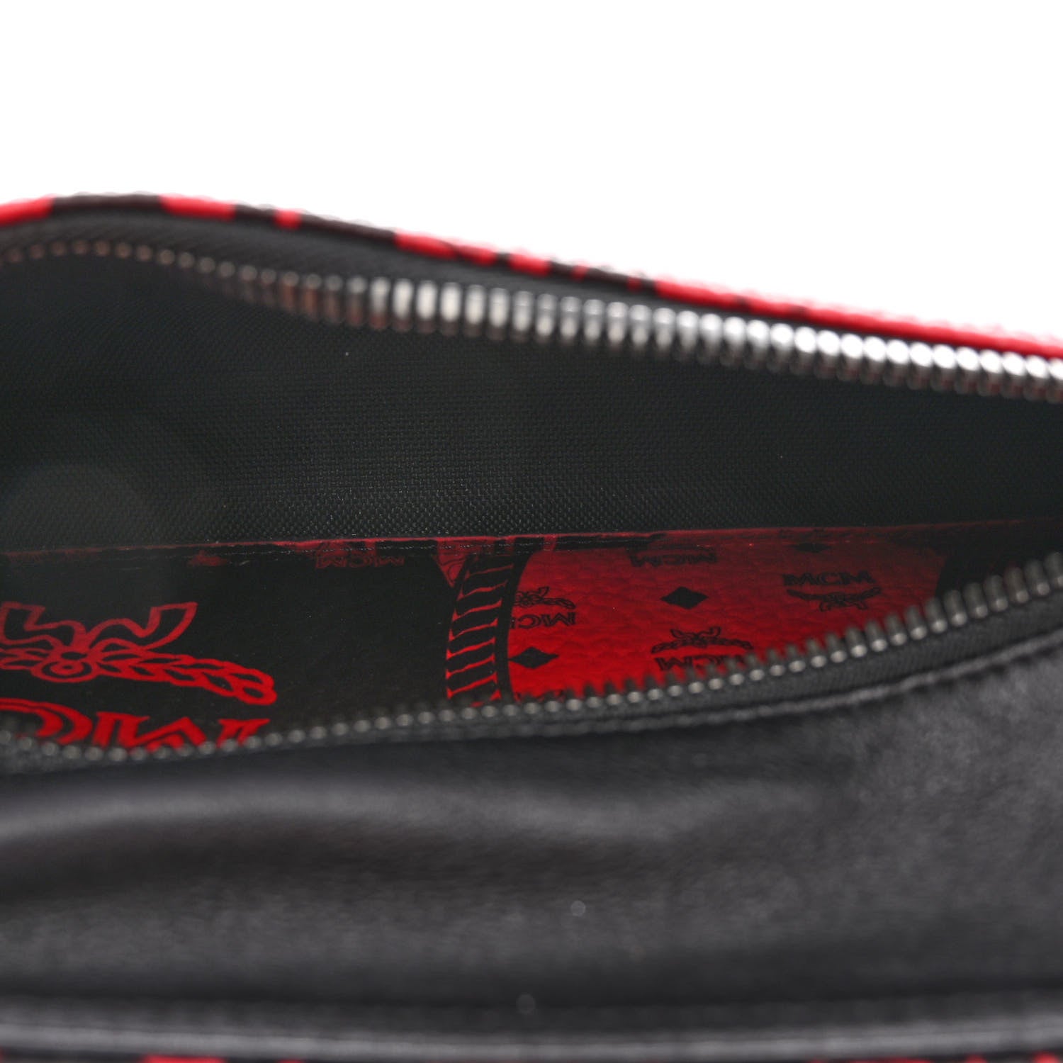 MCM Visetos Baroque Print Medium Stark Backpack Black Red 7 of 10