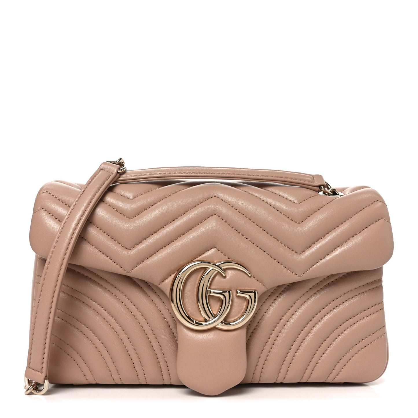 Lambskin Matelasse Medium GG Marmont Shoulder Bag Pink Beige