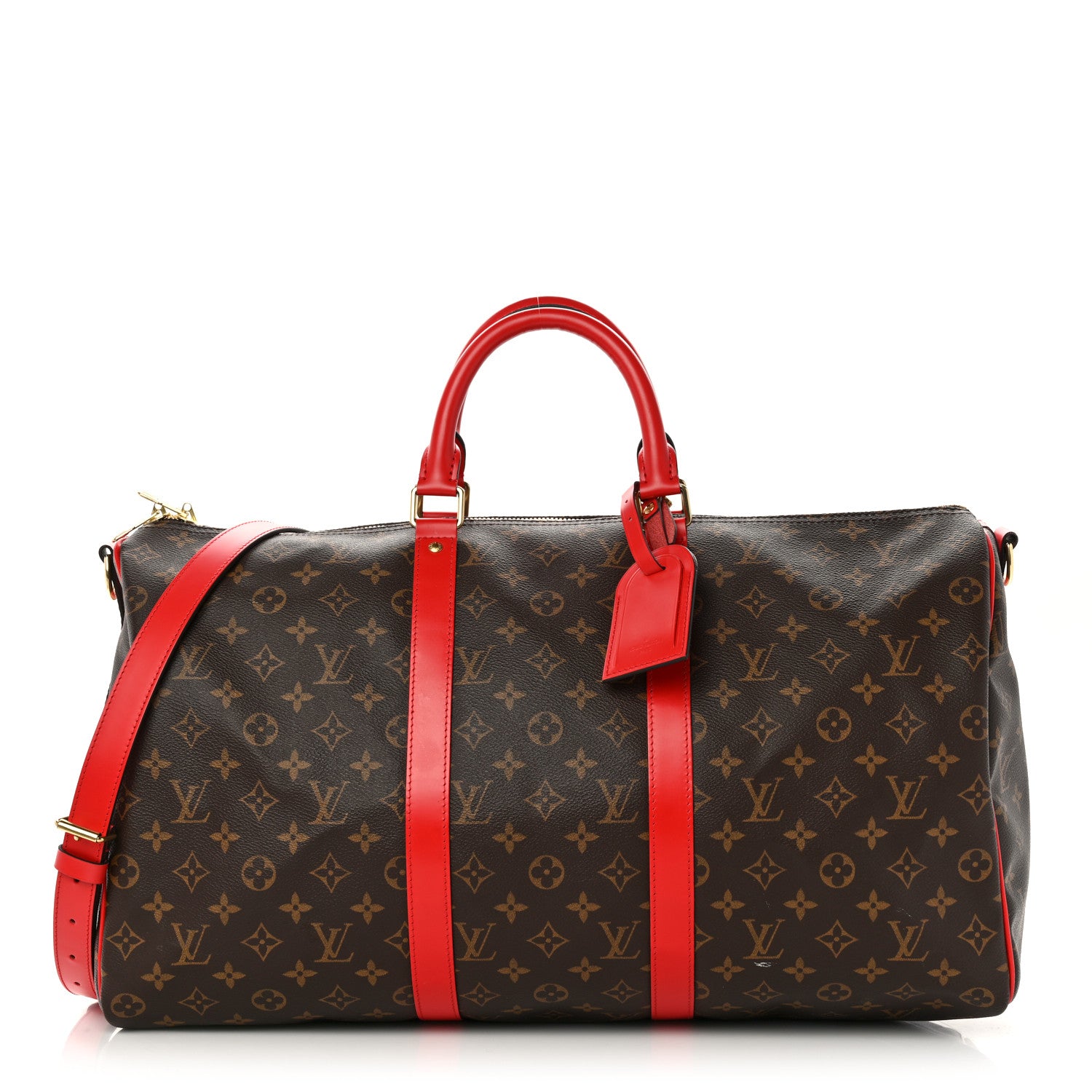 Louis Vuitton Calfskin Monogram Keepall Bandouliere 50 Coquelicot 1 of 12