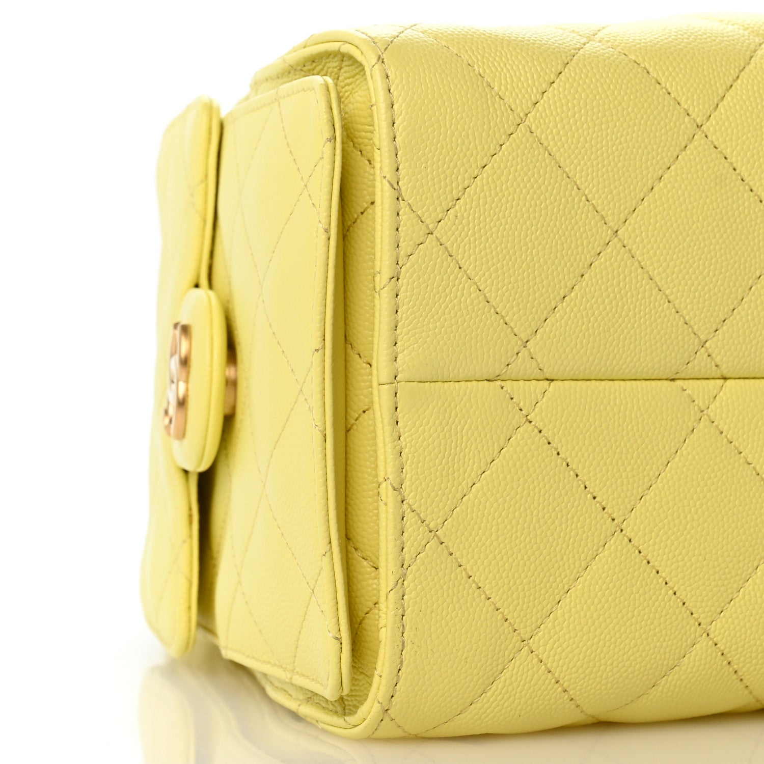 Chanel Caviar Quilted Small Chanel 25 Handbag Light Yellow 9 of 11