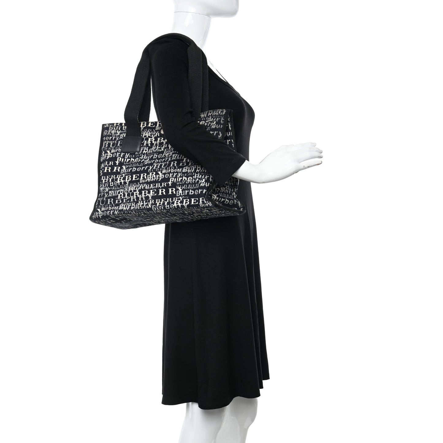 Canvas Logo Tote Black White