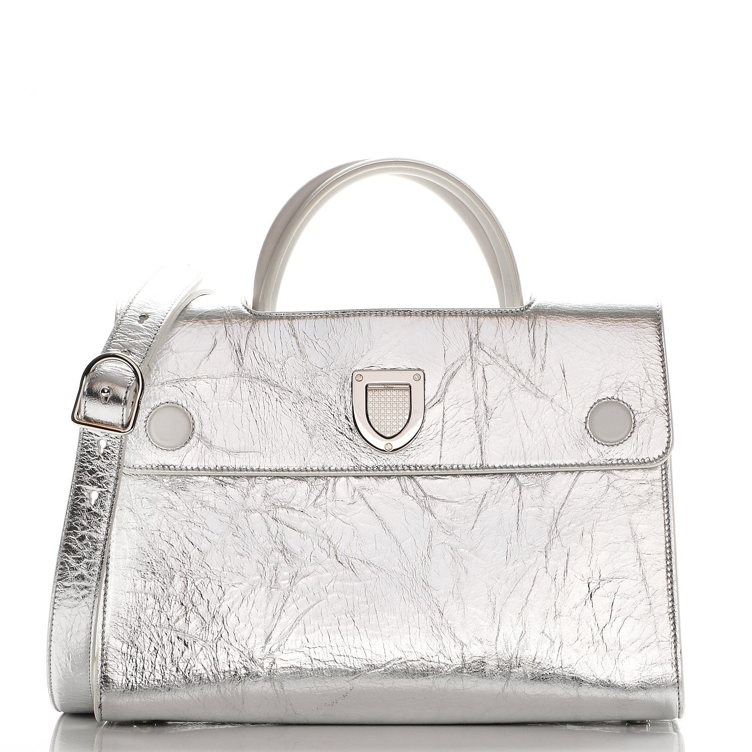 Christian Dior Metallic Calfskin Medium Diorever Flap Silver 1 of 16