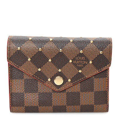 Louis Vuitton Damier Ebene Studded Victorine Wallet Cherry 1 of 6