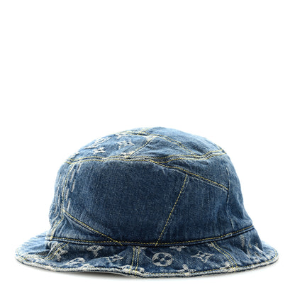 Louis Vuitton x NIGO Monogram Giant Denim Giant Damier Wave Sun Hat Blue 1 of 5