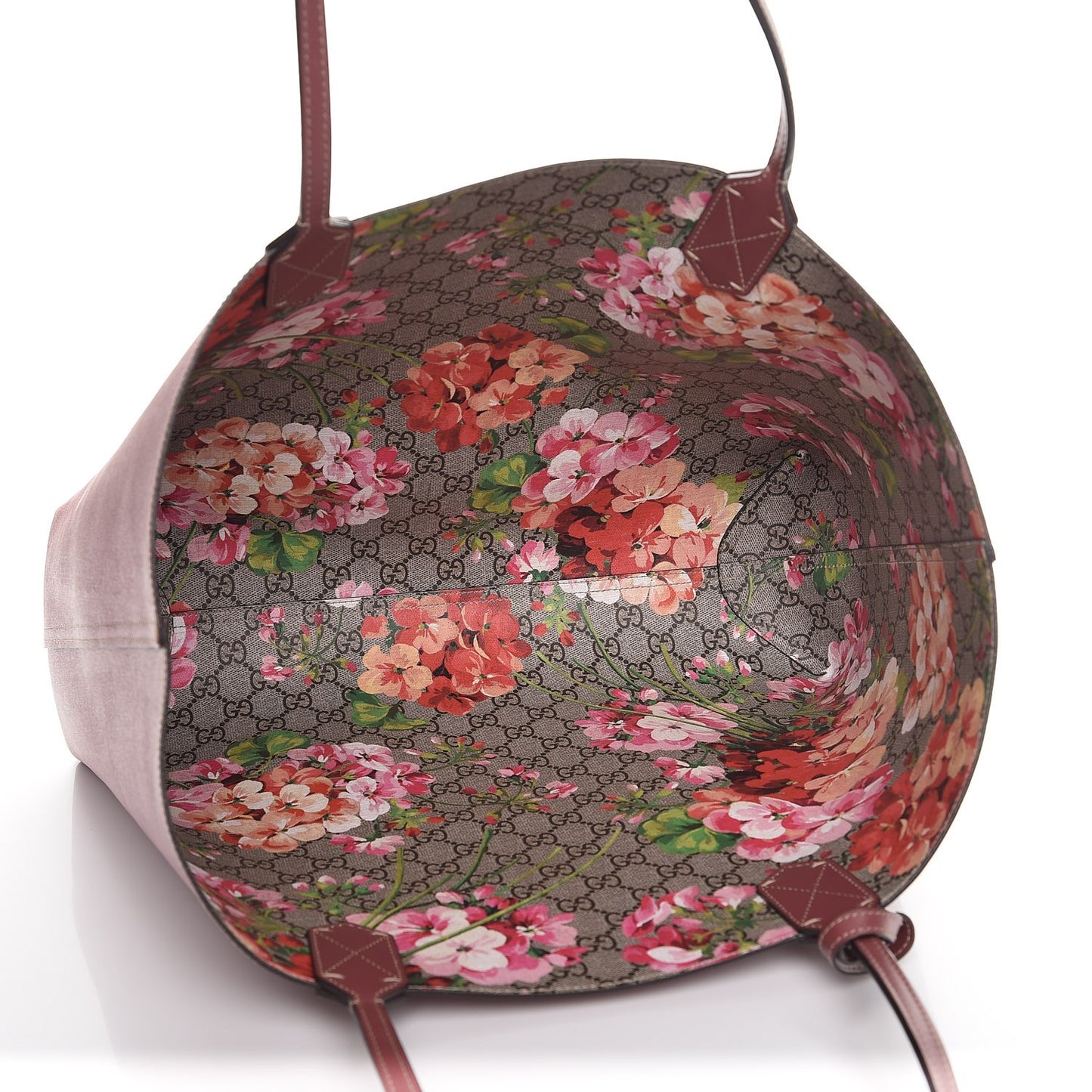 GG Supreme Monogram Blooms Medium Reversible Tote Beige Multicolor Dry Rose
