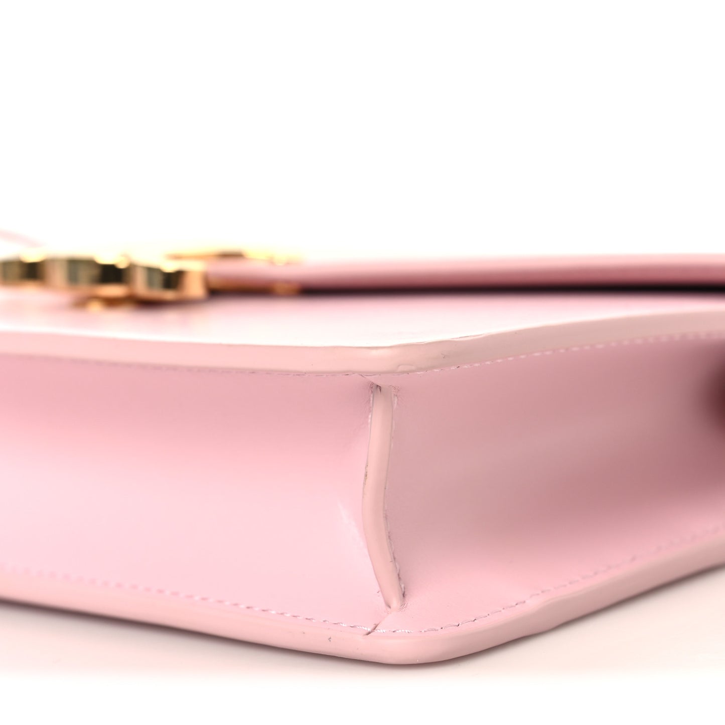 Shiny Calfskin Triomphe Margo Wallet on Chain Pastel Pink